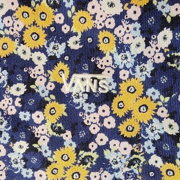 VANS Deco Ditzy Cropped Pullover Crew Fleece Flower Print Large - Picture 2 of 4